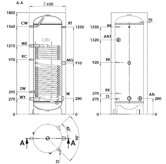 Zásobník teplej vody WGJ-S MIDI 300