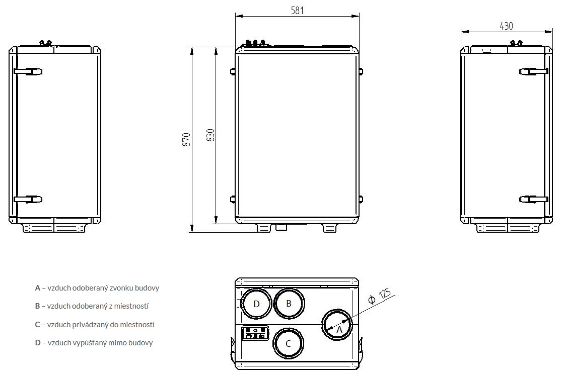 Rekuperačná jednotka WANAS BLACK 300V XF