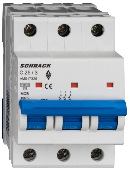 Istič C25/3 10kA, charakteristika C 25A, 3-pólový