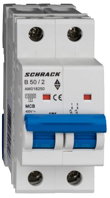 Istič B50/2 10kA, charakteristika B 50A, 2-pólový