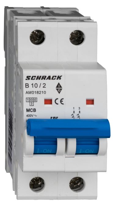 Istič B10/2 10kA, charakteristika B 10A, 2-pólový