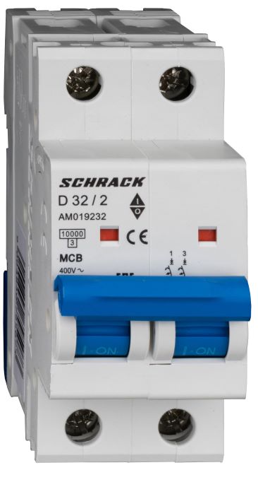 Istič D32/2 10kA, charakteristika D 32A, 2-pólový