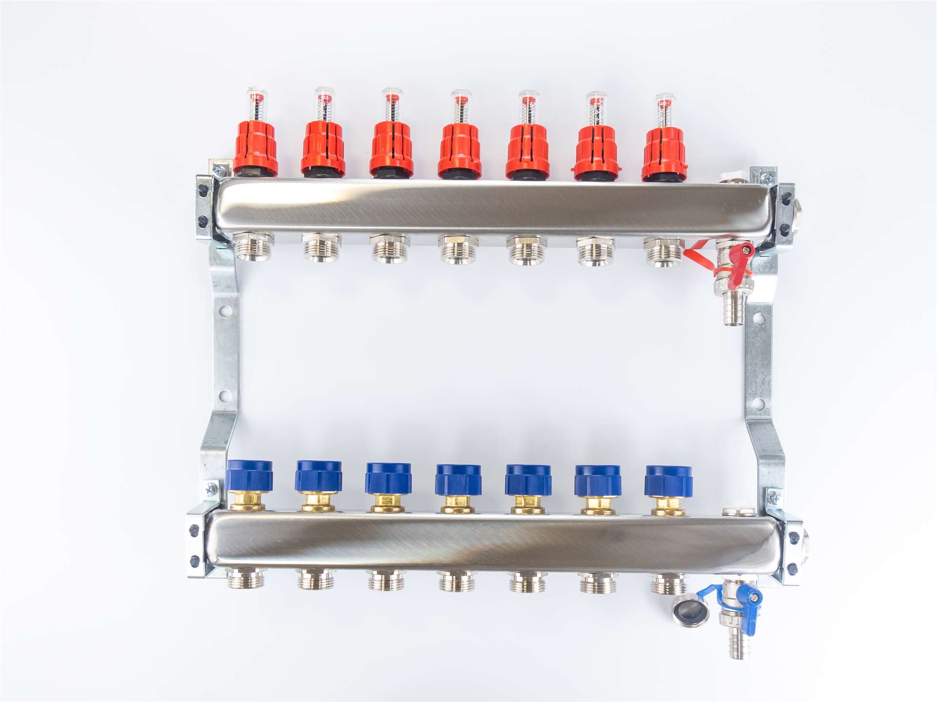 WATERFLOW rozdeľovač 7 INOX magnetický prietokomer komplet