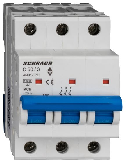 Istič C50/3 10kA, charakteristika C 50A, 3-pólový