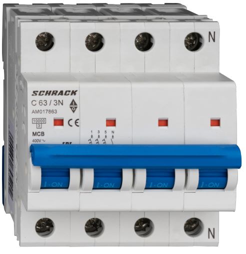 Istič C63/3N 10kA, charakteristika C 63A, 3+N