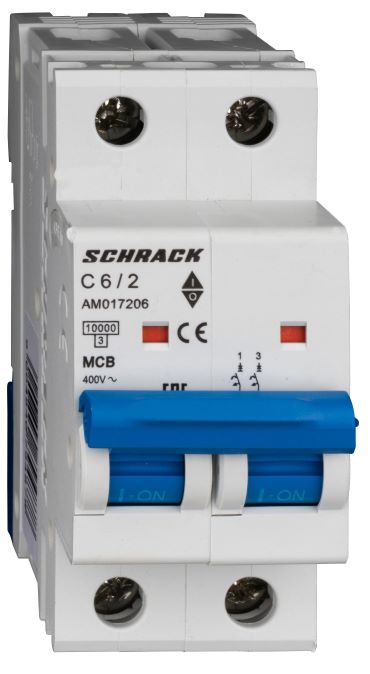 Istič C6/2 10kA, charakteristika C 6A, 2-pólový