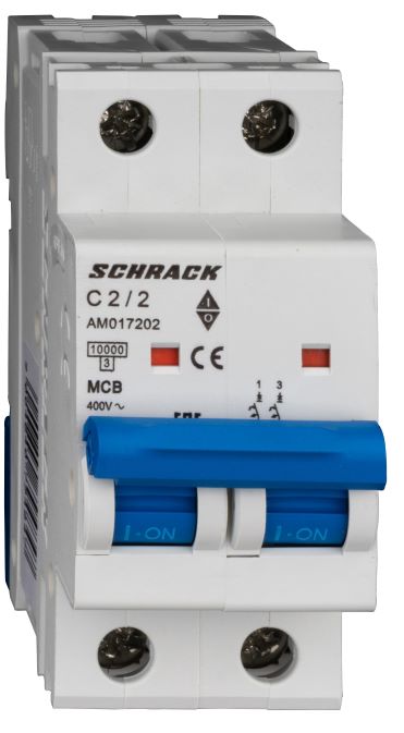 Istič C2/2 10kA, charakteristika C 2A, 2-pólový