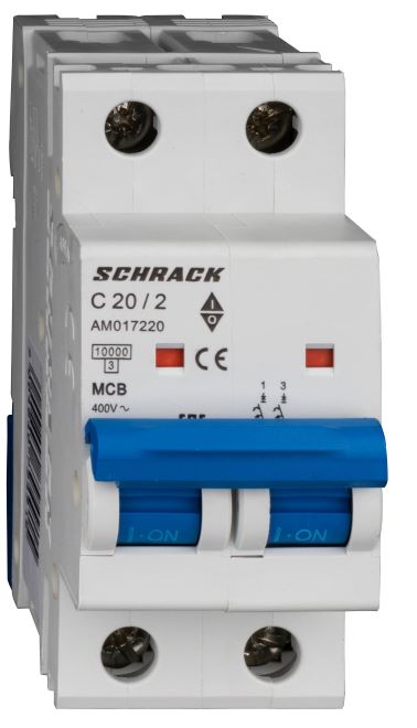 Istič C20/2 10kA, charakteristika C 20A, 2-pólový
