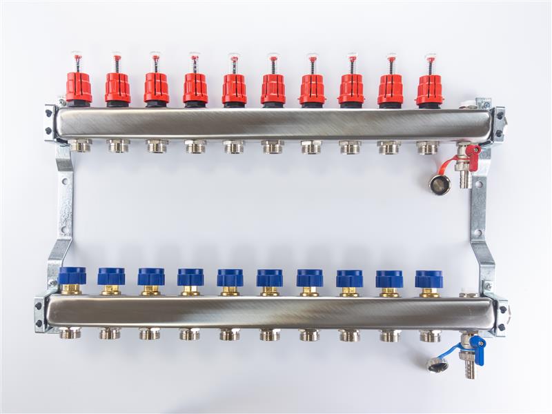 WATERFLOW rozdeľovač 10 INOX magnetický prietokomer komplet