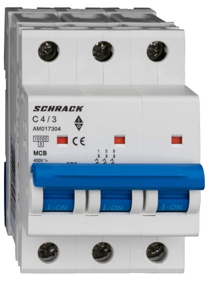 Istič C4/3 10kA, charakteristika C 4A, 3-pólový