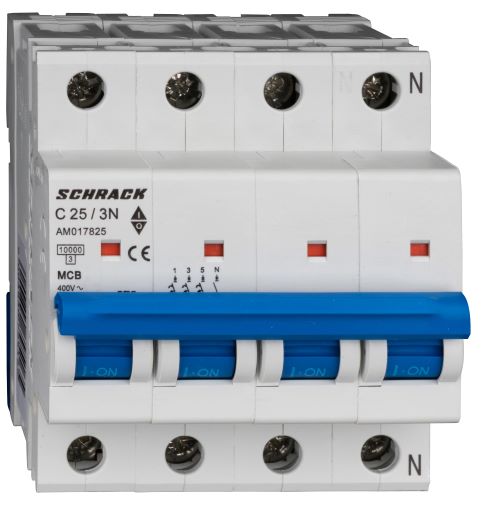 Istič C25/3N 10kA, charakteristika C 25A, 3+N