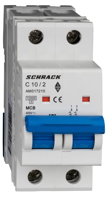 Istič C10/2 10kA, charakteristika C 10A, 2-pólový