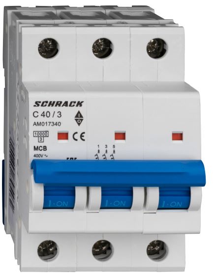 Istič C40/3 10kA, charakteristika C 40A, 3-pólový
