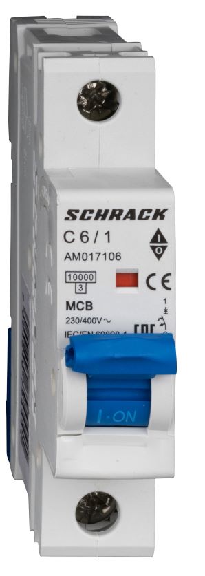 Istič C6/1 10kA, charakteristika C 6A, 1-pólový