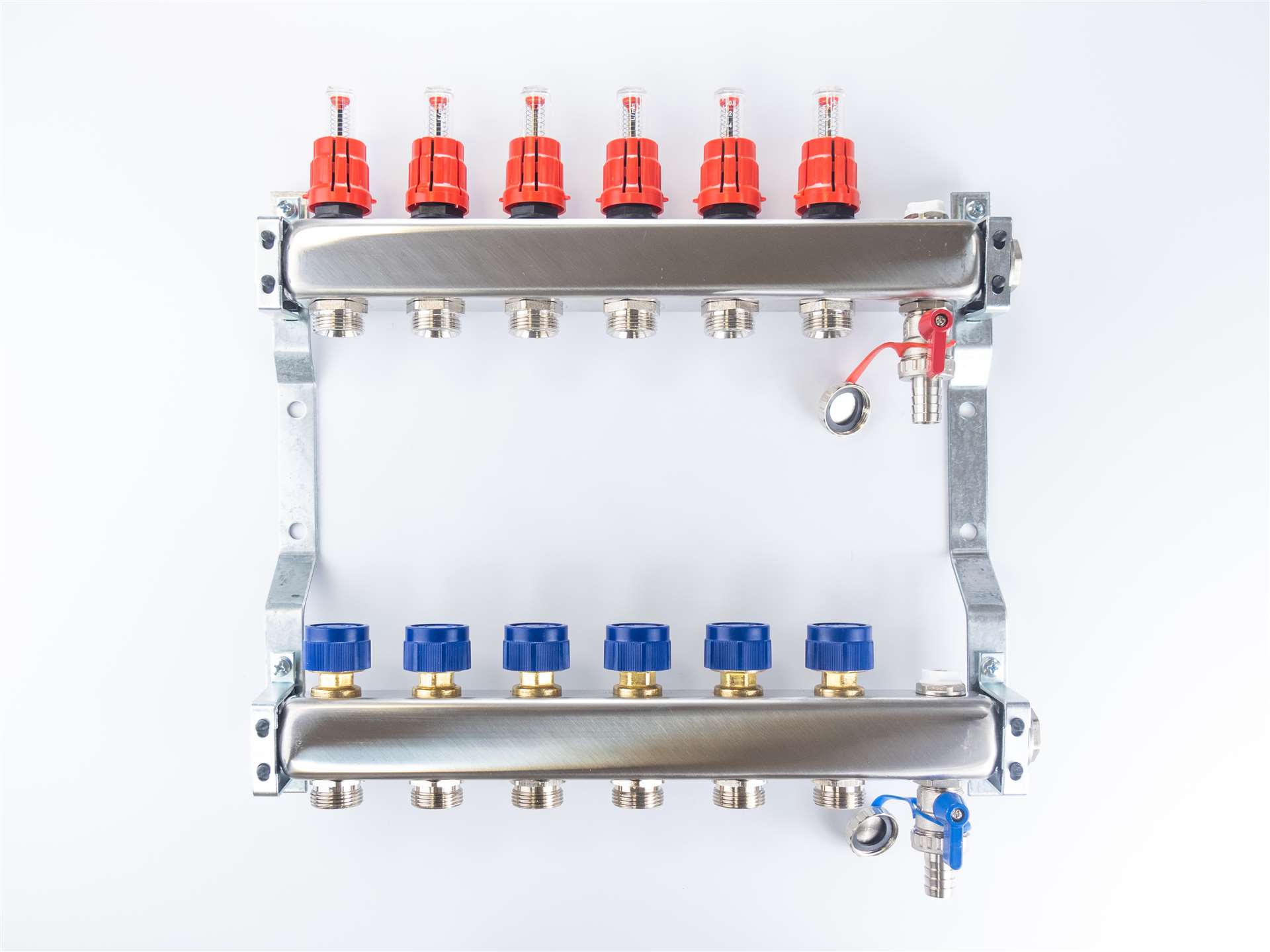 WATERFLOW rozdeľovač 6 INOX magnetický prietokomer komplet 