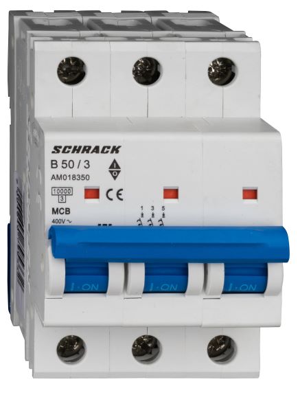 Istič B50/3 10kA, charakteristika B 50A, 3-pólový