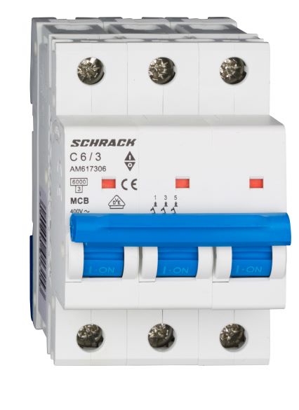 Istič C6/3 6kA, charakteristika C, 6A, 3-pólový