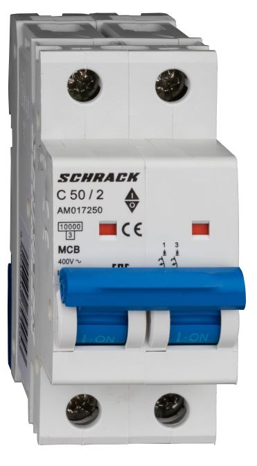 Istič C50/2 10kA, charakteristika C 50A, 2-pólový