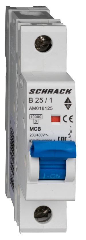 Istič B25/1 10kA, charakteristika B 25A, 1-pólový