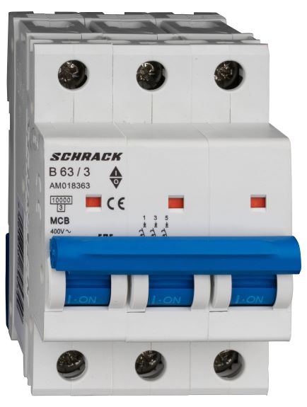 Istič B63/3 10kA, charakteristika B 63A, 3-pólový