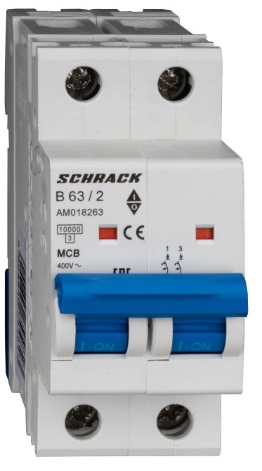 Istič B63/2 10kA, charakteristika B 63A, 2-pólový