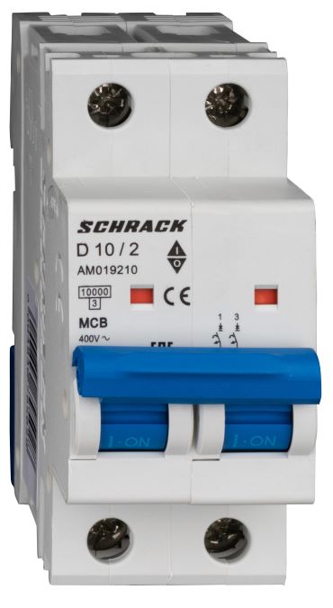 Istič D10/2 10kA, charakteristika D 10A, 2-pólový
